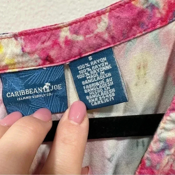 Caribbean Joe cold shoulder printed dress Small - Picture 6 of 7